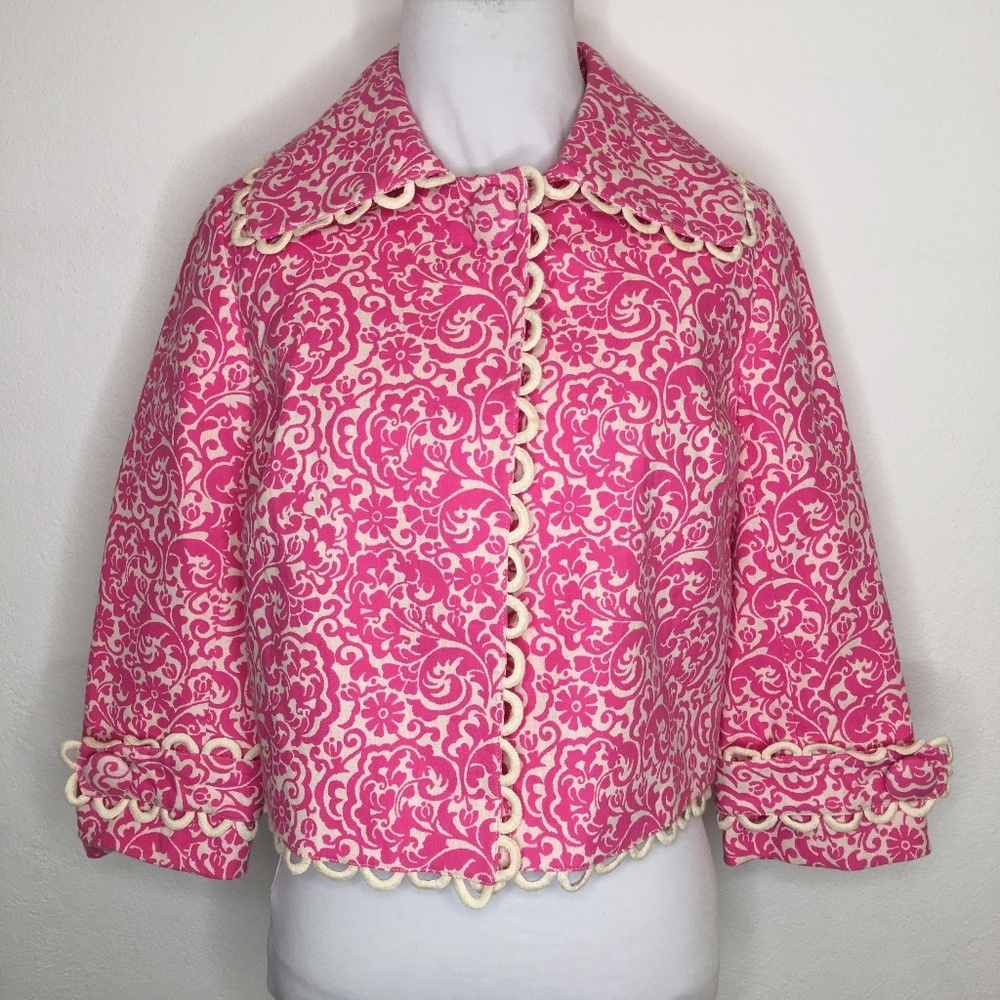 Lilly Pulitzer Womens Pink Floral Blazer Size 0